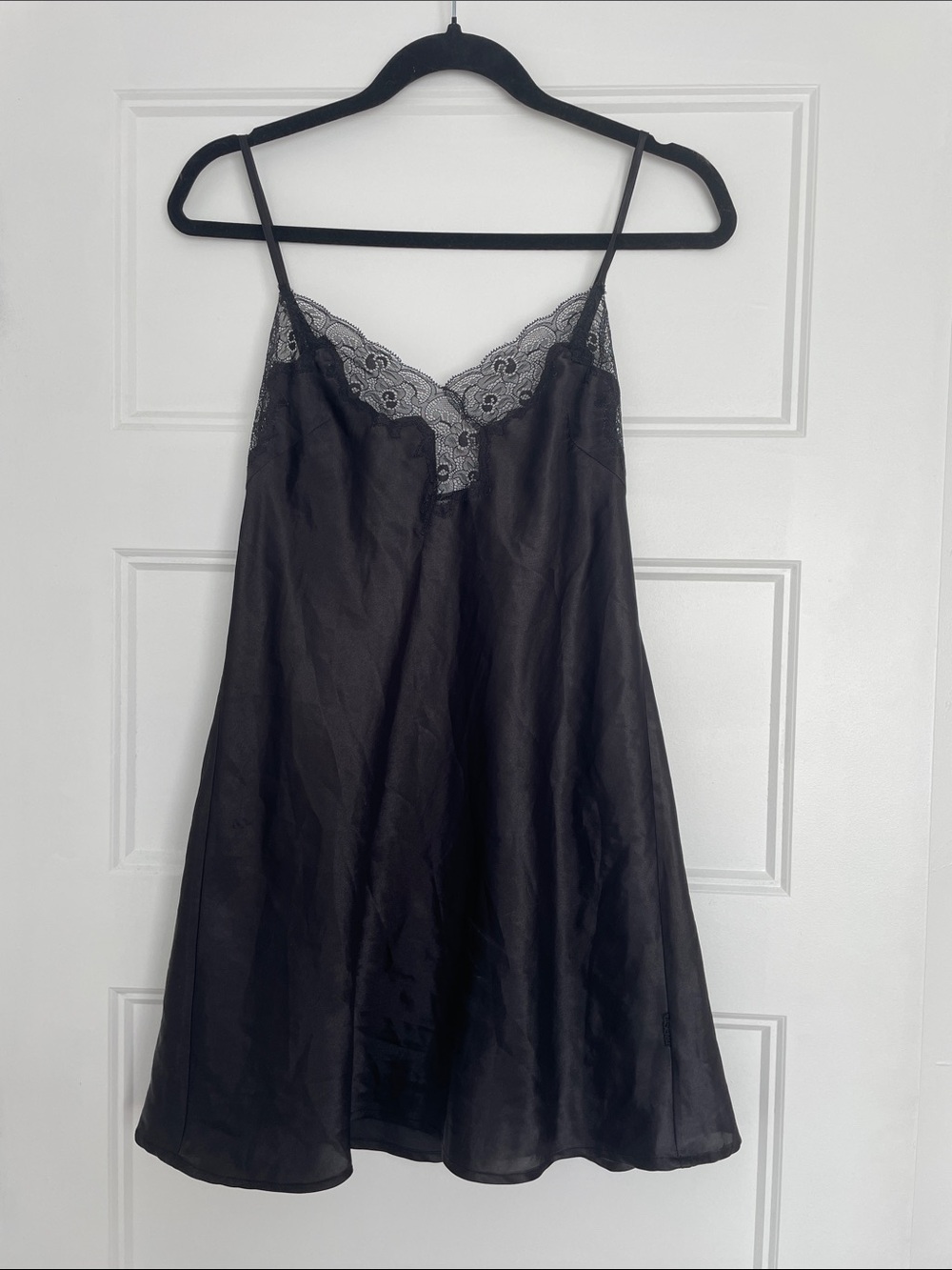 LaSenza Lace-Trim Satin Chemise Slip